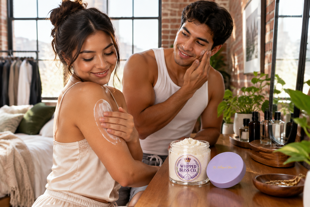 Hispanic couple getting ready together in a stylish loft