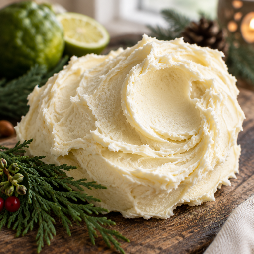 Close-up of whipped Bergamot Body Butter texture