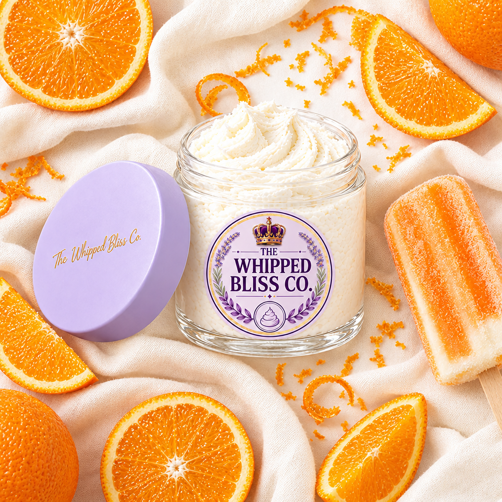 Orangesicle Body Butter ingredient flat lay