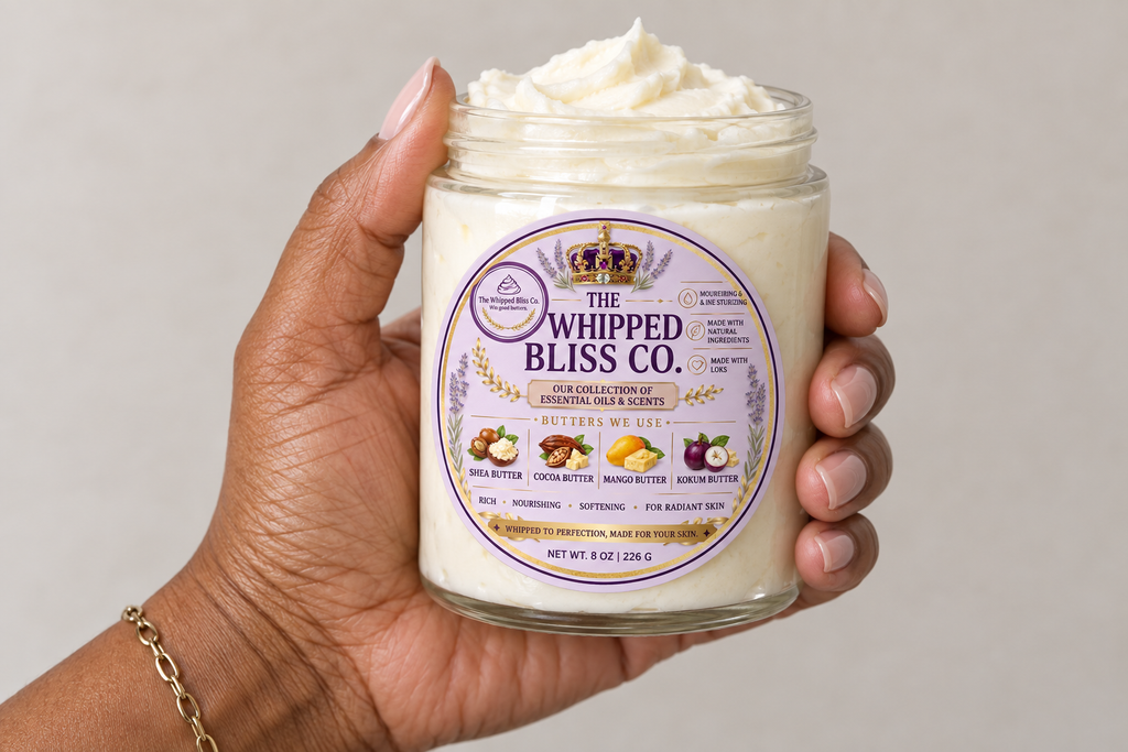 Strawberry Shortcake Body Butter jar scale reference in hand