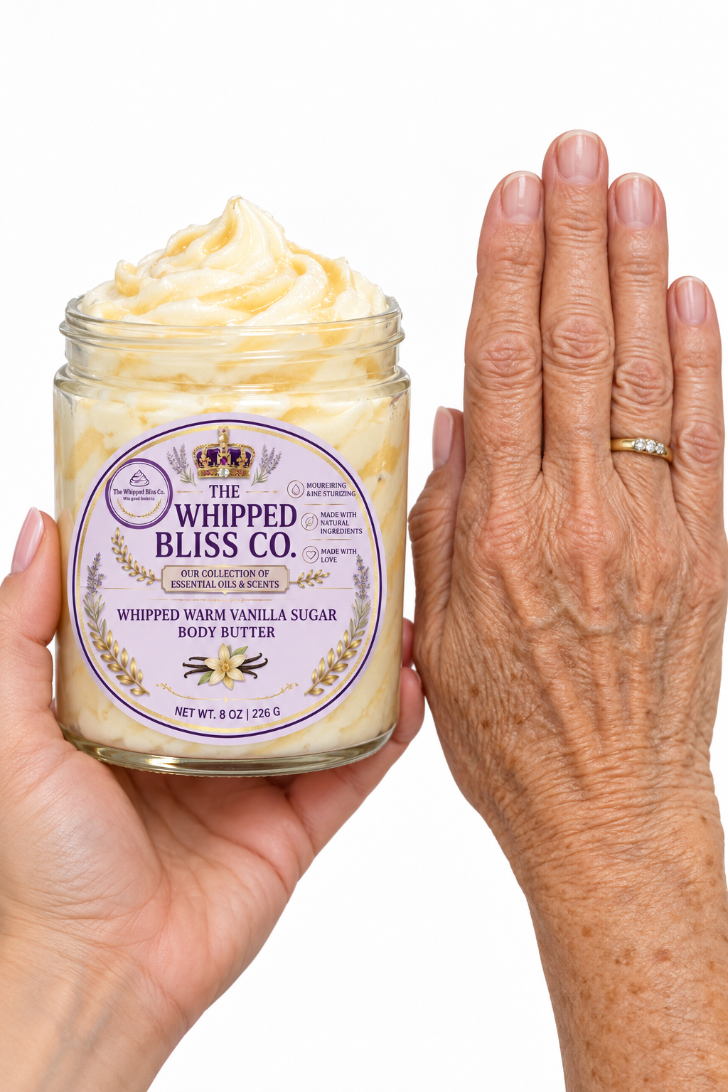 Scale reference of warm vanilla sugar body butter jar