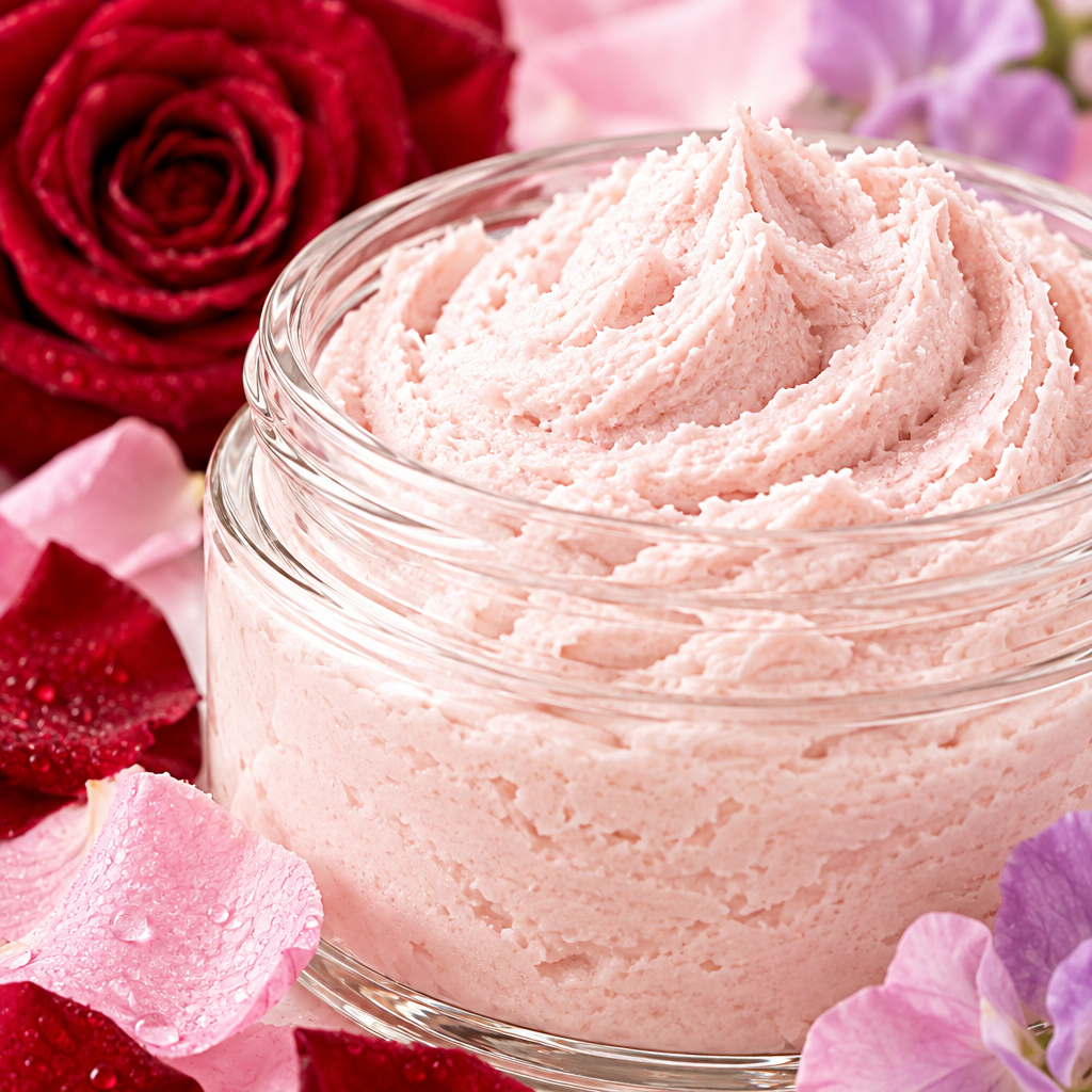 Velvet Rose and Sweet Pea Body Butter texture close-up