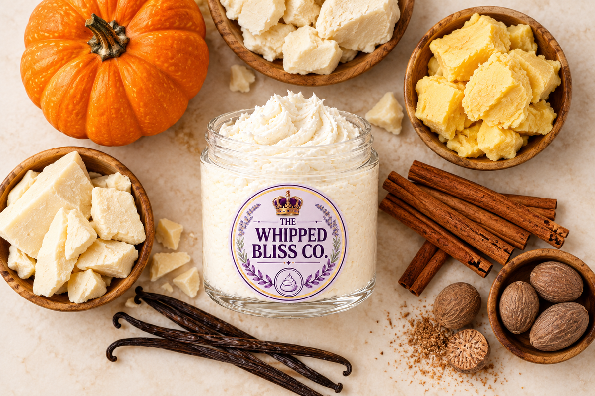 Spiced Pumpkin Pie Body Butter ingredient flat lay